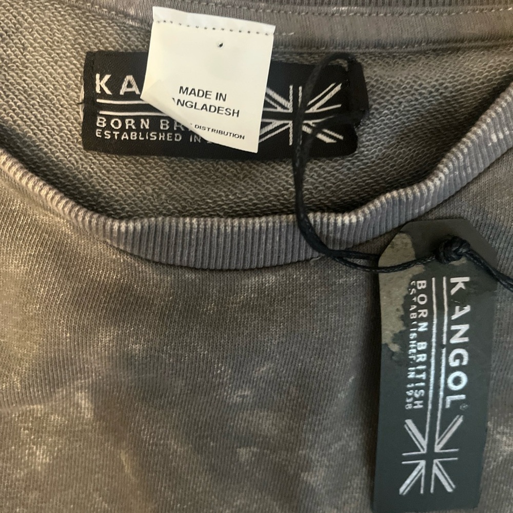 Kangol Distressed Gray Crewneck Sweater - Picture 6 of 10
